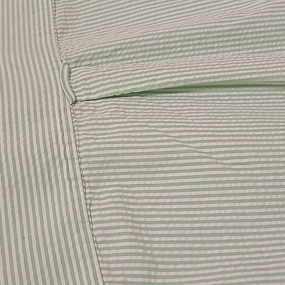 Lands End Seersucker XXL Green White Short Sleeve Button Down - Picture 5 of 6
